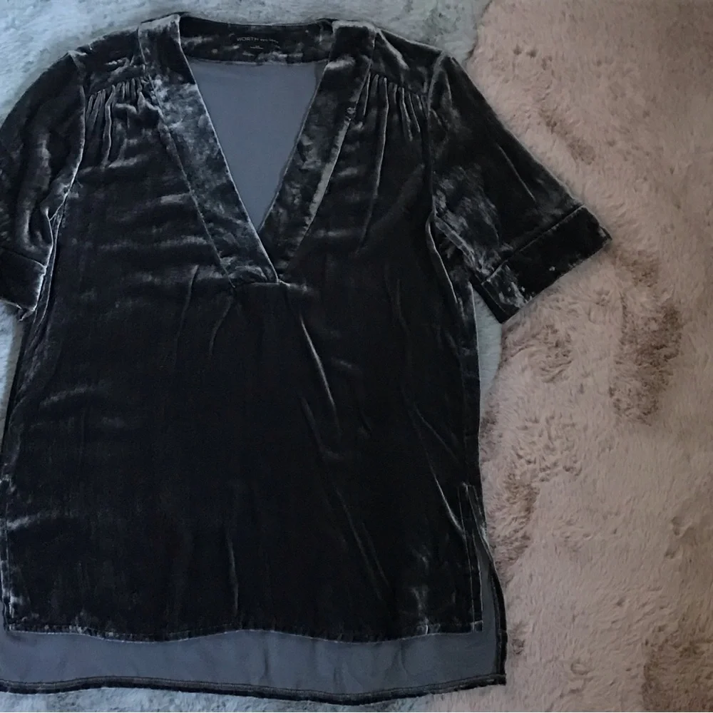 Worth ny gray velvet top